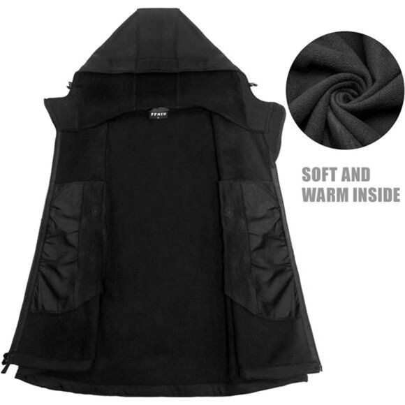 Mens Tactical Jacket Waterproof Windproof Military Outdoor Soft Fleece Hooded - Picture 4 of 7